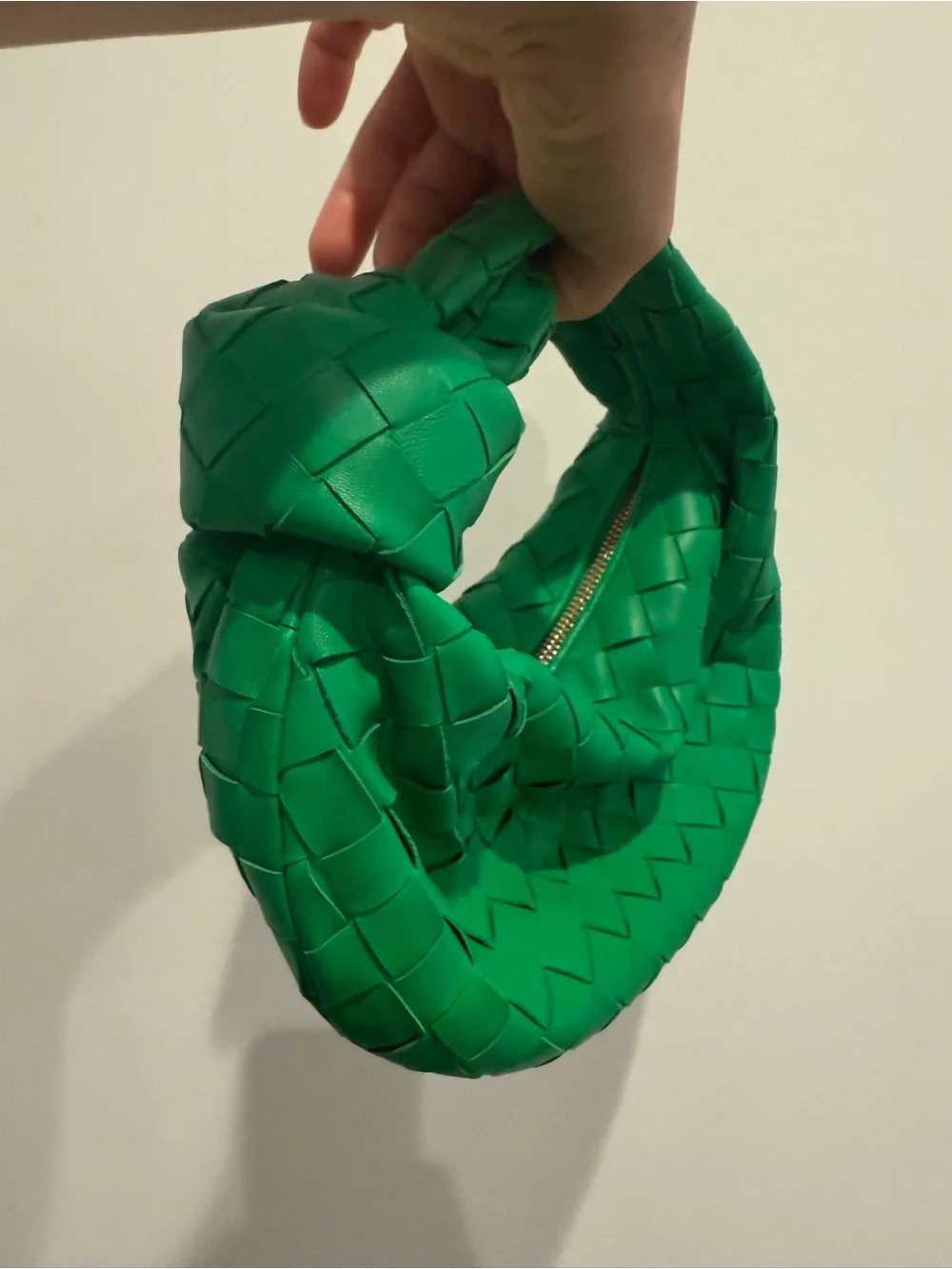 Bottega Veneta Emerald Green Intrecciato Hobo with Gold Hardware